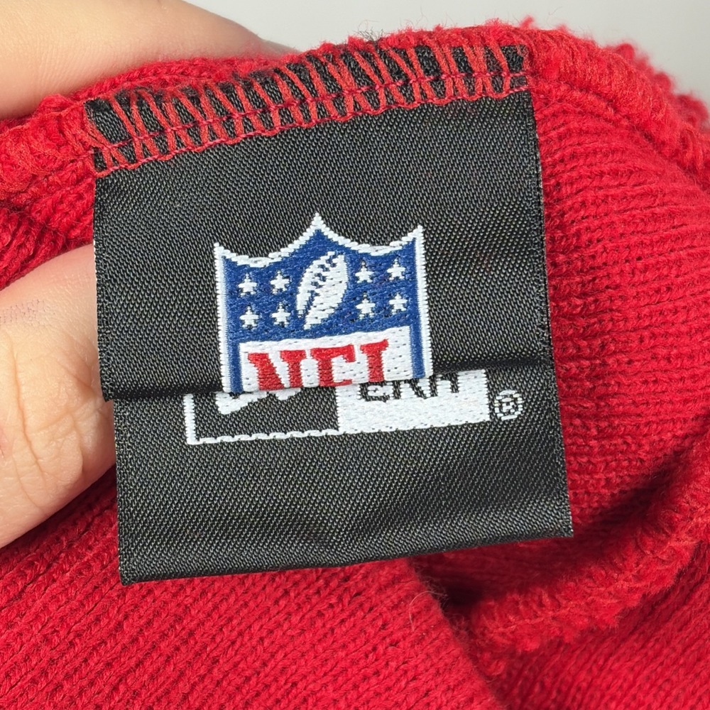 New Era San Francisco 49ers Red knit NFL Removable Pom Pom Beanie Hat - Picture 9 of 12